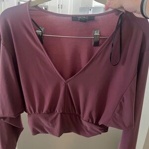 Forever 21 Purple Wrap Crop Blouse